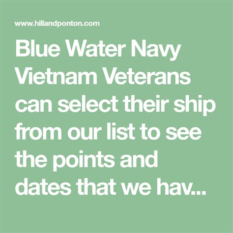 vietnam blue water veterans list.